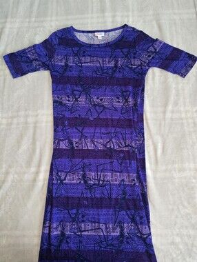 LuLaRoe Julia Dress Small Purple Jack Skellington Nightmare Before Christmas